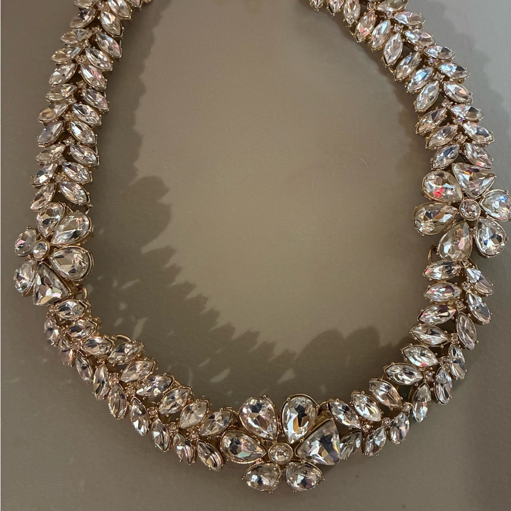 Talbots Crystal Leaf Necklace
